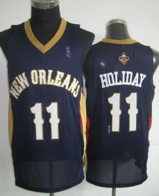 New Orleans Pelicans #11 Jrue Holiday Navy Blue Swingman Jersey - Zenithce