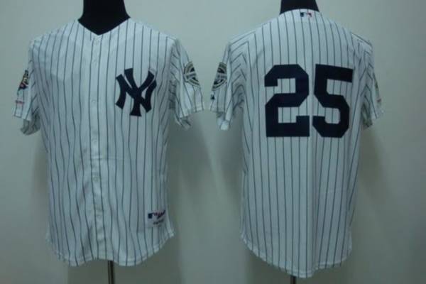 Yankees #25 Mark Teixeira Stitched White Jersey - Zenithce