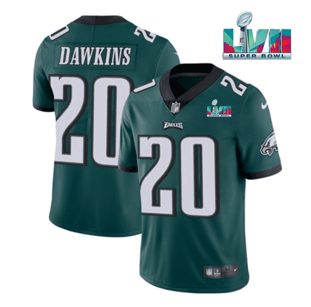 Philadelphia Eagles #20 Brian Dawkins Green Super Bowl LVII Patch Vapor Untouchable Limited Stitched Jersey - Zenithce
