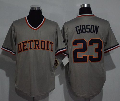 Tigers #23 Kirk Gibson Grey Cooperstown Throwback Stitched Jersey - Zenithce