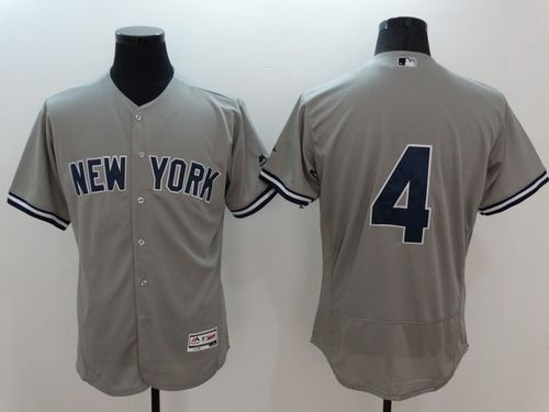 Yankees #4 Lou Gehrig Grey Flexbase Authentic Collection Stitched Jersey - Zenithce