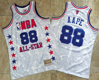 1988 All-Star AAPE x MITCHELL & NESS White Jersey - Zenithce