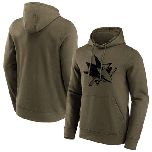 San Jose Sharks Khaki Iconic Preferred Logo Graphic Hoodie - Zenithce