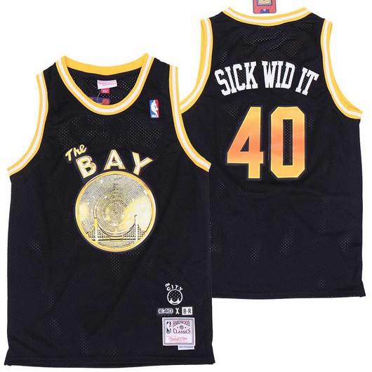 Golden State Warriors #40 E-40 Black Remix Jersey - Sick Wid It - Zenithce