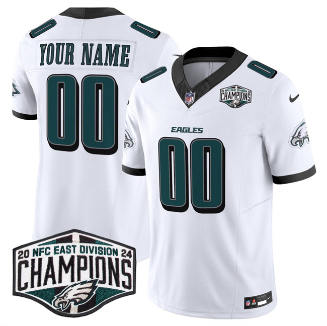 Philadelphia Eagles Custom White 2024 New NFC East Champions F.U.S.E. Vapor Untouchable Limited Stitched Jersey - Zenithce