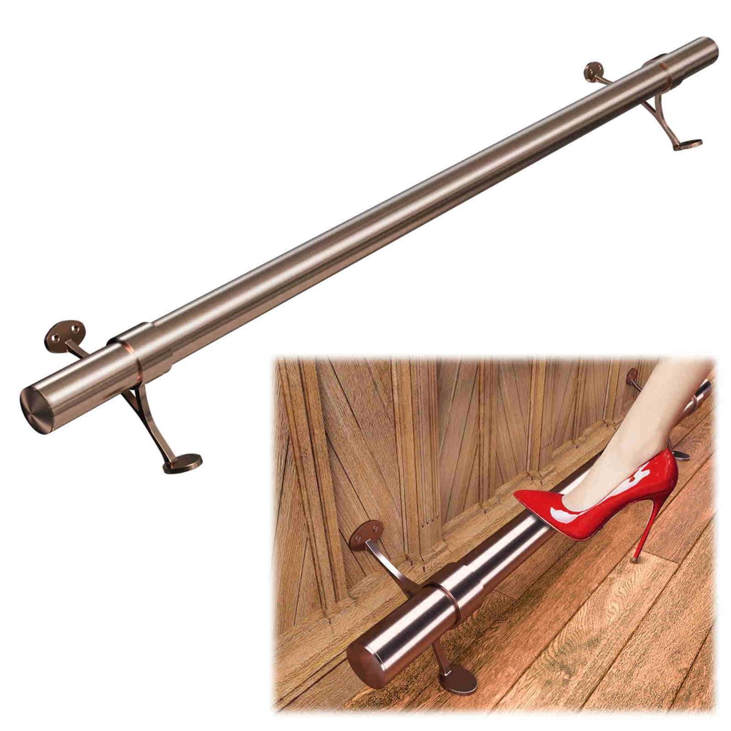 Muzata Bar Foot Rail Kit Undercounter Mount Hardware and Tubing Complete Kit 2” OD - Zenithce
