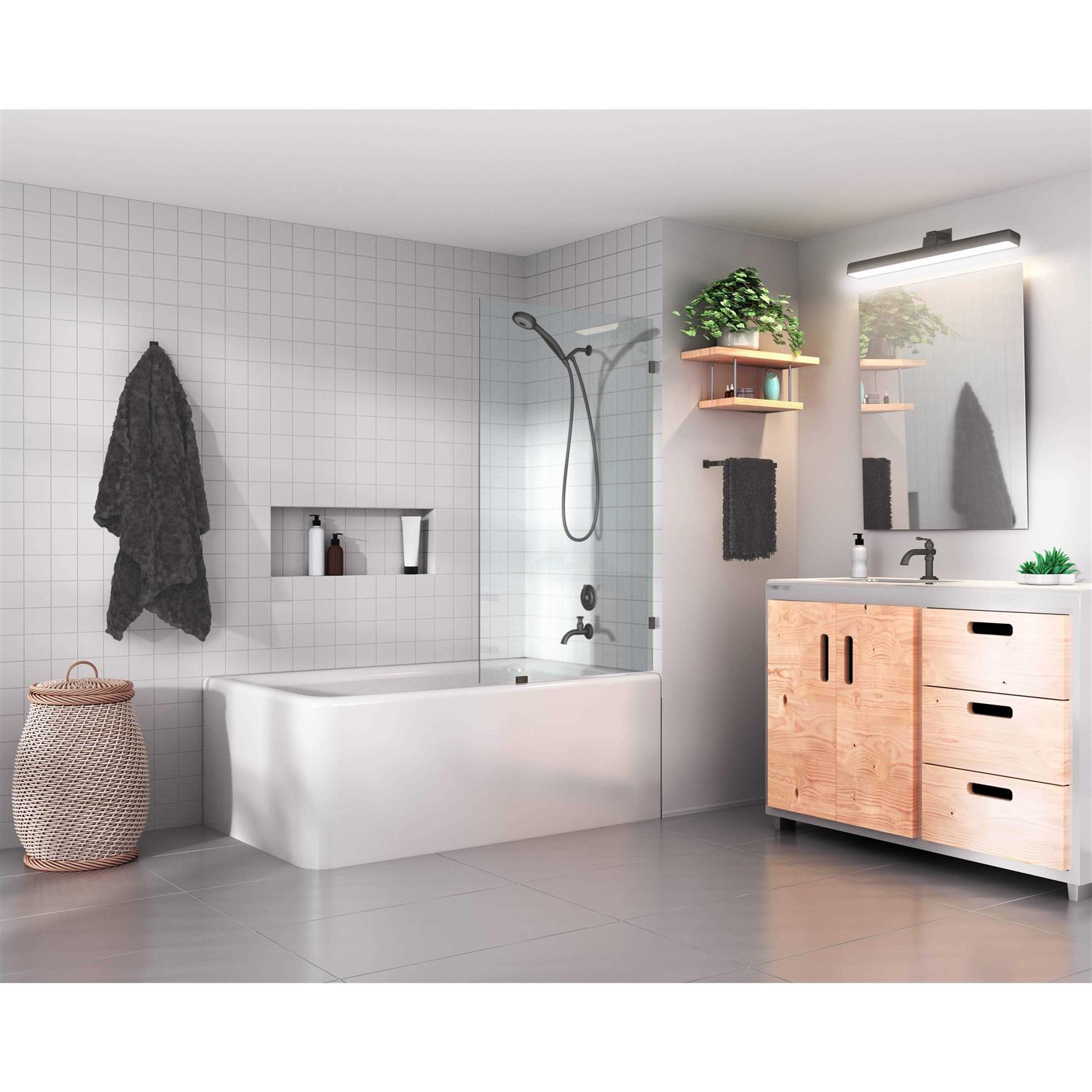 Glass Warehouse 58.25 x Frameless Shower Bath Fixed Panel GW-BF-27.5 - Zenithce