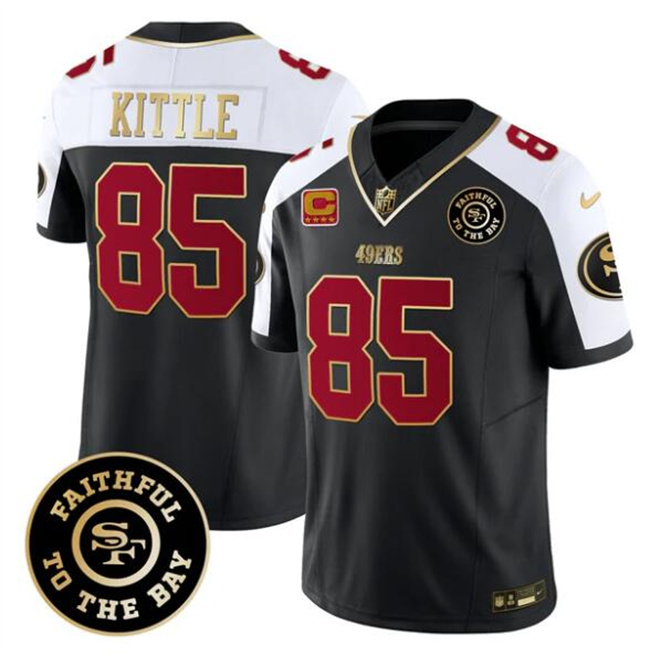 San Francisco 49ers #85 George kittle Black Alternate F.U.S.E. 3-Star C With Faithful To The Bay Patch Vapor Limited Stitched Jersey - Zenithce
