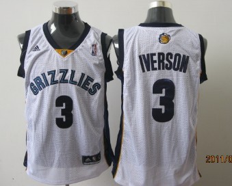 Memphis Grizzlies #3 Allen Iverson White Swingman Jersey - Zenithce