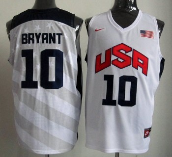2012 Olympics Team USA #10 Kobe Bryant Revolution 30 Swingman White Jersey - Zenithce