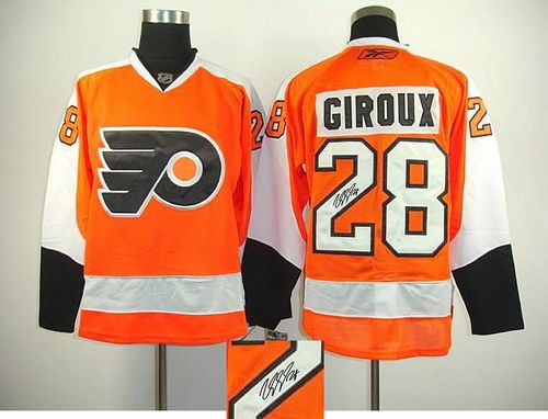 Flyers #28 Claude Giroux Orange Autographed Stitched Jersey - Zenithce