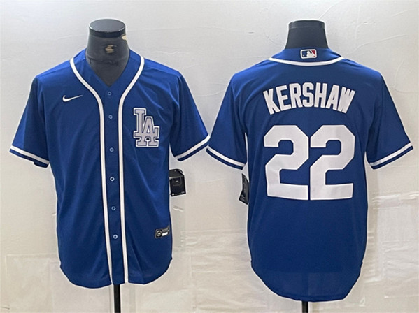 Los Angeles Dodgers #22 Clayton Kershaw Blue Cool Base Stitched Jersey - Zenithce