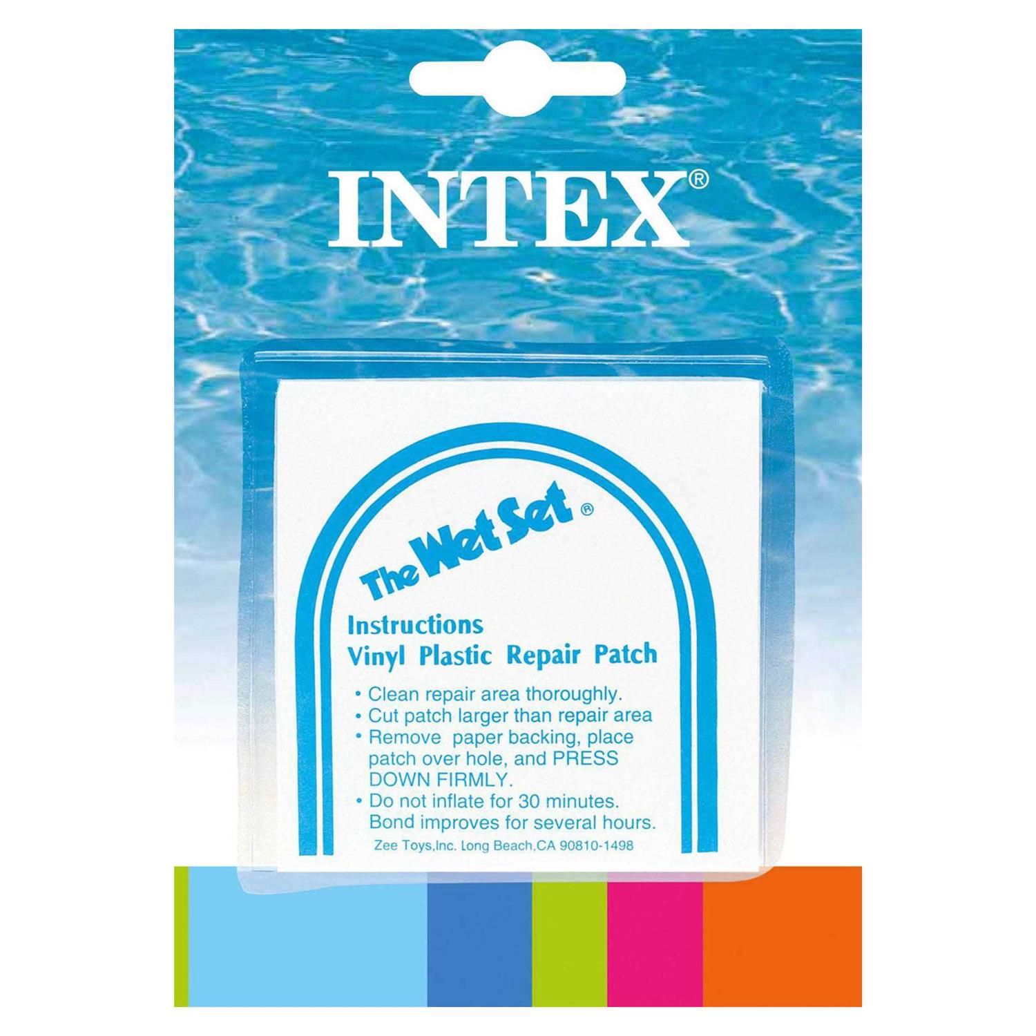 INTEX Wet Set Adhesive Vinyl Plastic Swimming Pool Tube Repair Patch Kit - Zenithce