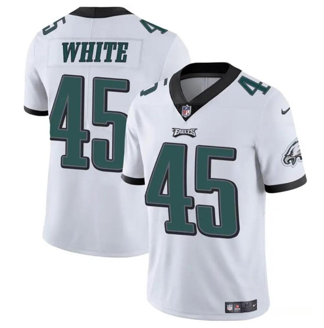 Philadelphia Eagles #45 Devin White White Vapor Untouchable Limited Stitched Jersey - Zenithce