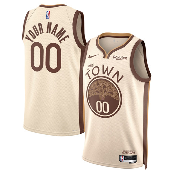 Golden State Warriors Custom Tan 2025-26 City Edition Stitched Jersey - Zenithce