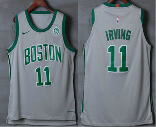 Boston Celtics #11 Kyrie Irving Grey 2017-2018 Authentic General Electric Stitched Jersey - Zenithce