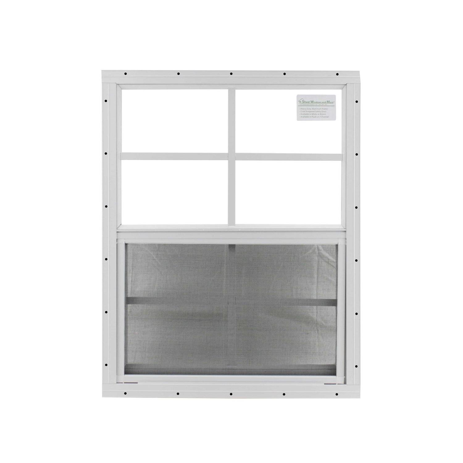 Shed Window 14 X 21 White J-Channel Mount Safety Glass - Zenithce