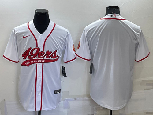 San Francisco 49ers Blank White Cool Base Stitched Baseball Jersey - Zenithce