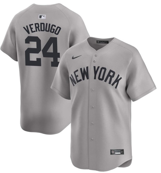 New York Yankees #24 Alex Verdugo Gray 2024 Away Limited Cool Base Stitched Jersey - Zenithce