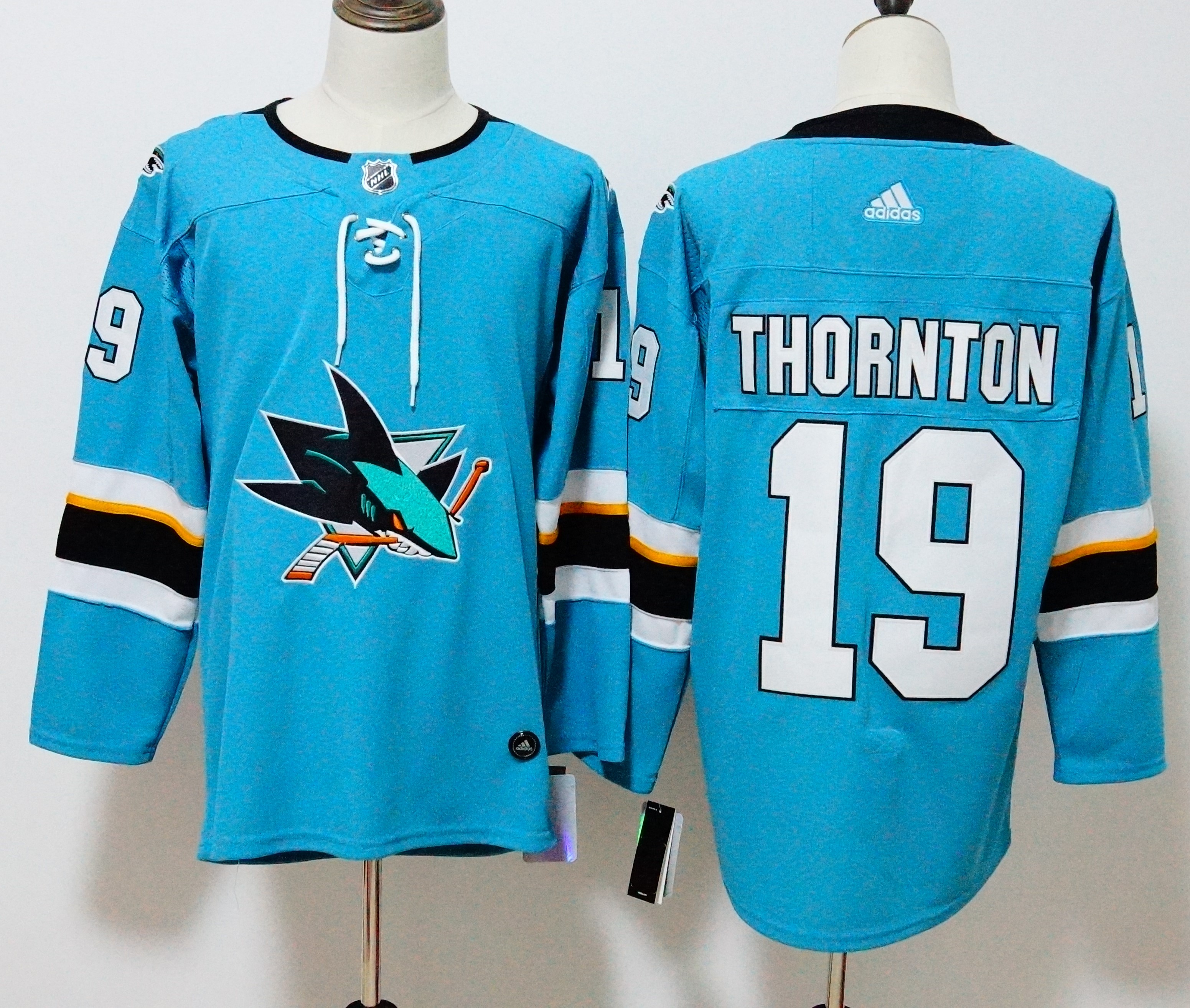 San Jose Sharks #19 Joe Thornton Teal Stitched Adidas Jersey - Zenithce