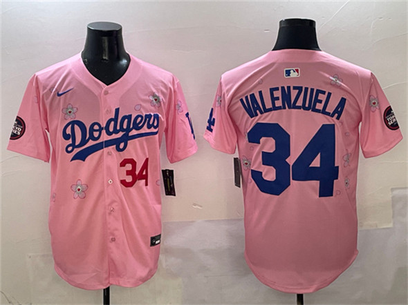 Los Angeles Dodgers #34 Fernando Valenzuela Pink 2025 Tokyo Series Limited Stitched Jersey - Zenithce