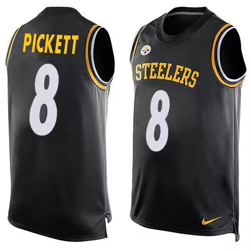 Pittsburgh Steelers #8 Kenny Pickett Black Tank Top Stitched Jersey - Zenithce