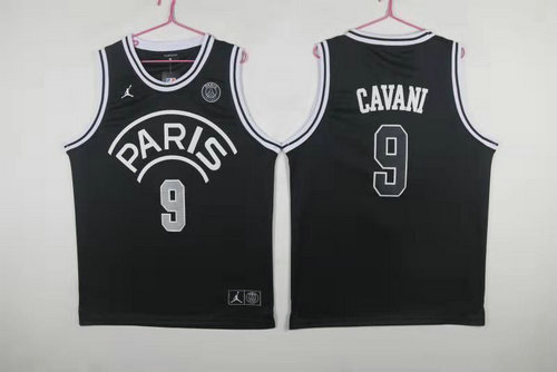 Paris Saint-Germain #9 Cavani Black Jordan Fashion Jersey - Zenithce