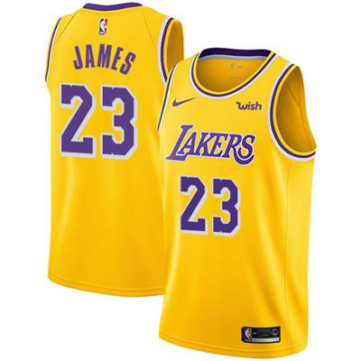 Los Angeles Lakers #23 LeBron James Gold Swingman Icon Edition Jersey - Zenithce