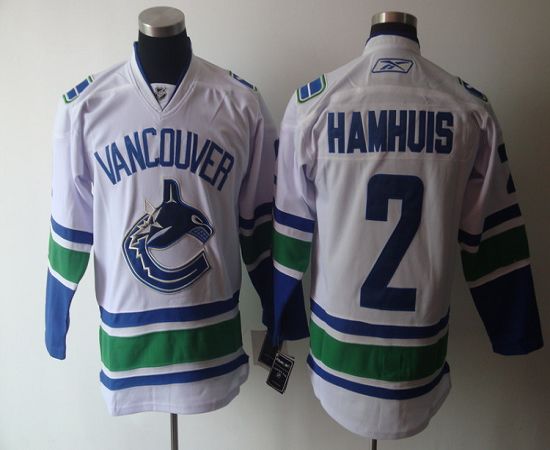 Canucks #2 Hamhuis White Stitched Jersey - Zenithce