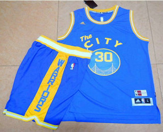Warriors #30 Stephen Curry Blue Throwback The City A Set Stitched Jersey - Zenithce