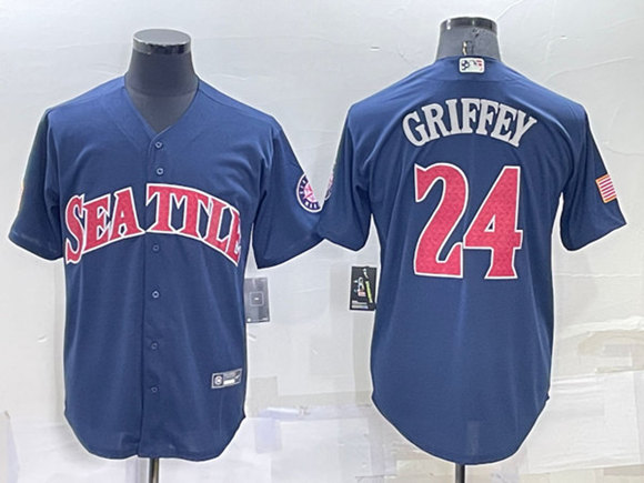Seattle Mariners #24 Ken Griffey Navy Cool Base Stitched Jersey - Zenithce