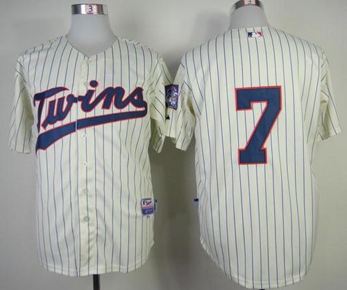 Twins #7 Joe Mauer Stitched Cream Jersey - Zenithce