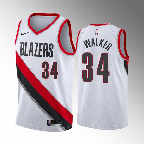 Portland Trail Blazers #34 Jabari Walker White Association Edition Stitched Jersey - Zenithce