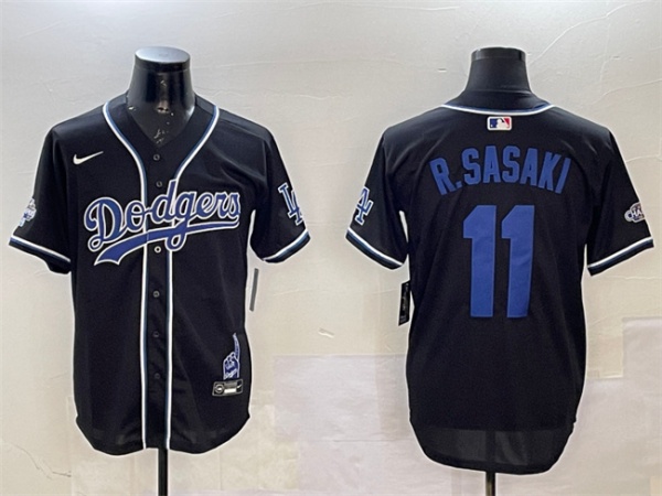 Los Angeles Dodgers #11 Roki Sasaki Black 2024 World Series Champions Limited Stitched Jersey - Zenithce