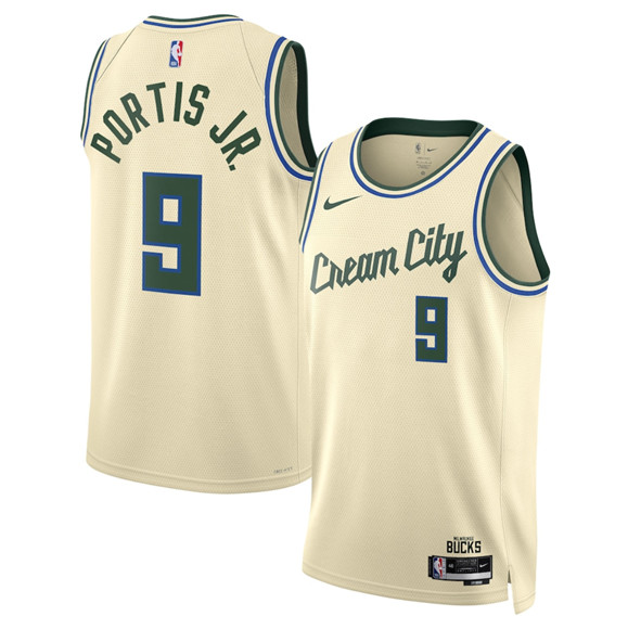 Milwaukee Bucks #9 Bobby Portis Cream 2025-26 City Edition Swingman Stitched Jersey - Zenithce