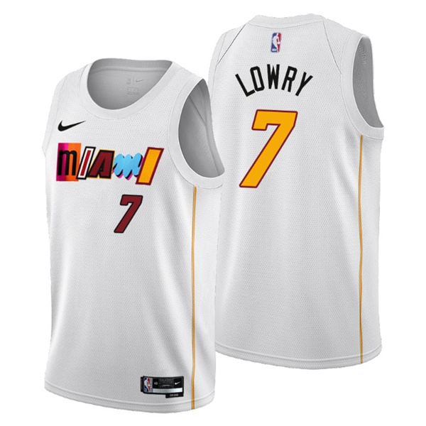 Miami Heat #7 Kyle Lowry 2022-23 White City Edition Stitched Jersey - Zenithce