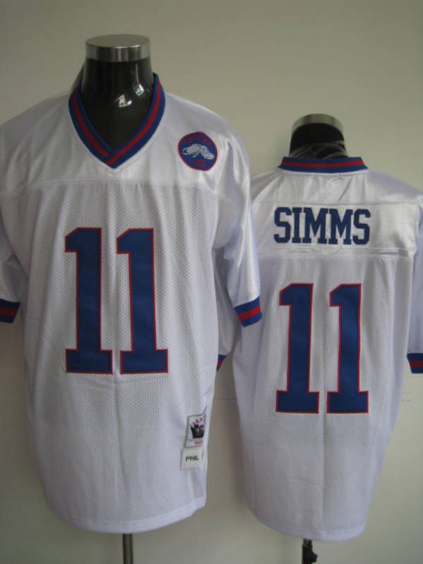 Mitchell And Ness Giants #11 Phil Simms Stitched White Jersey - Zenithce