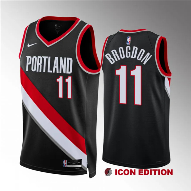 Portland Trail Blazers #11 Malcolm Brogdon Black Icon Edition Stitched Jersey - Zenithce