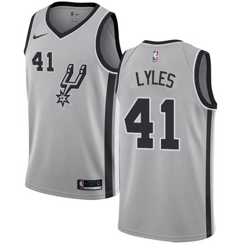 Spurs #41 Trey Lyles Silver Swingman Statement Edition Jersey - Zenithce