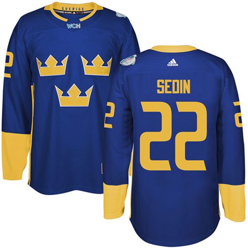 Team Sweden #22 Daniel Sedin Blue 2016 World Cup Stitched Jersey - Zenithce