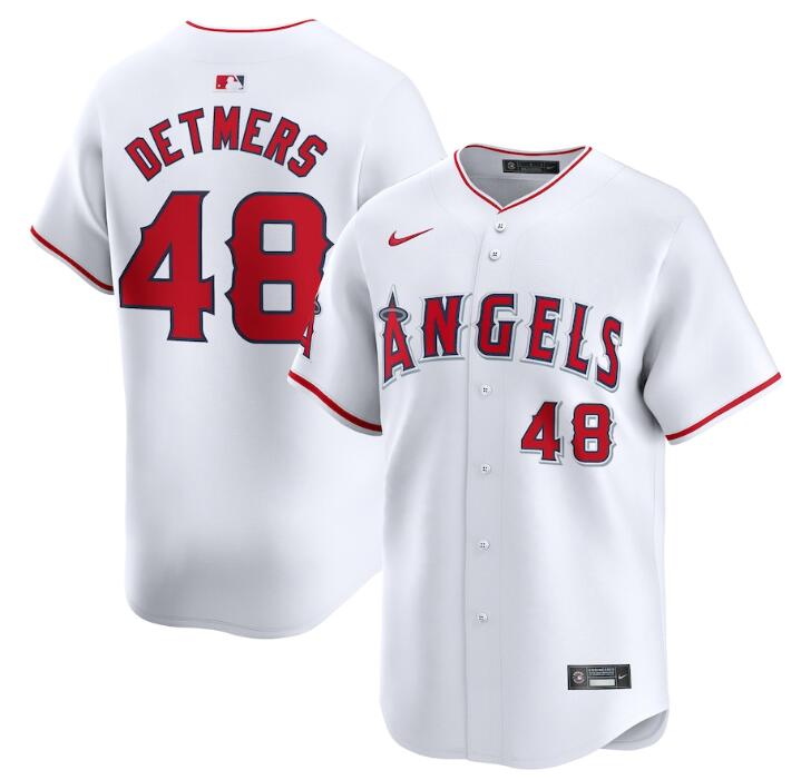 Los Angeles Angels #48 Reid Detmers White Home Limited Stitched Jersey - Zenithce