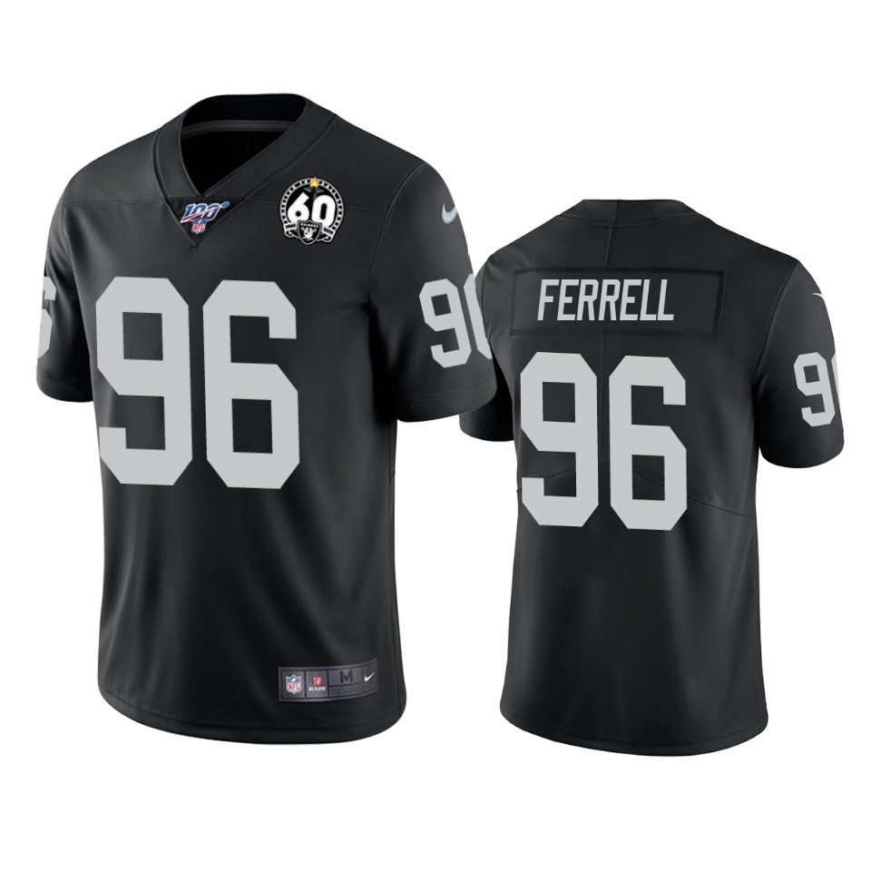 Raiders #96 Clelin Ferrell Black 60th Anniversary Vapor Limited Stitched 100th Season Jersey - Zenithce