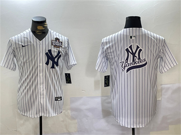 New York Yankees White Team Big Logo 2024 World Series Home Limited Stitched Jersey - Zenithce