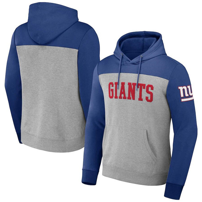 New York Giants X Darius Rucker Collection Powder Blue Charcoal Colorblock Pullover Hoodie - Zenithce