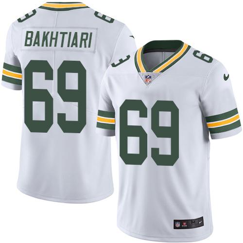 Packers #69 David Bakhtiari White Stitched Limited Rush Nike Jersey - Zenithce
