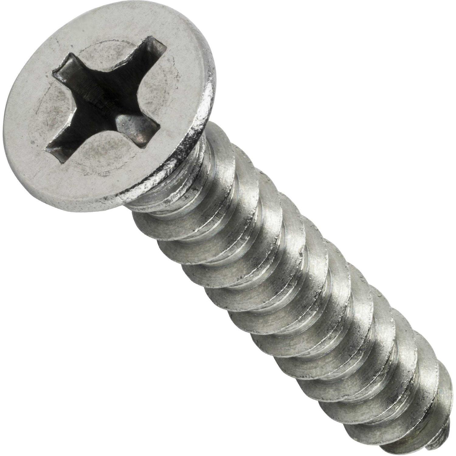 Fastenere.com Phillips Flat Head Sheet Metal Screws Stainless Steel 18-8 Qty 100 - Zenithce