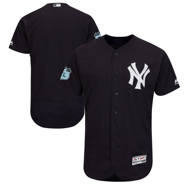 New York Yankees Majestic Navy 2017 Spring Training Authentic Flex Base Team Stitched Jersey - Zenithce