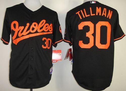 Orioles #30 Chris Tillman Black Cool Base Stitched Jersey - Zenithce