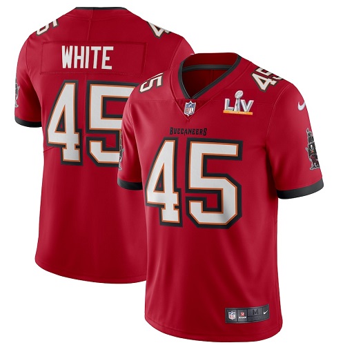 Tampa Bay Buccaneers #45 Devin White Red 2021 Super Bowl LV Limited Stitched Jersey - Zenithce