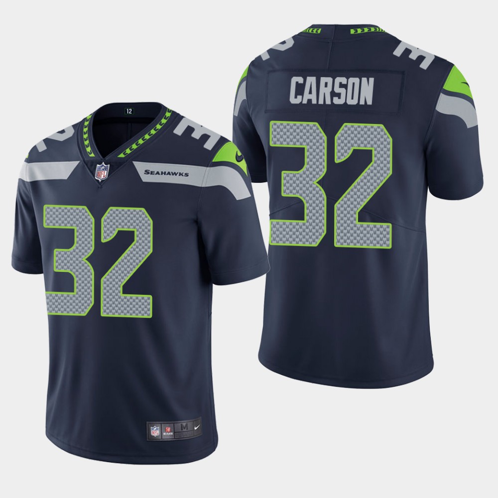 Seahawks #32 Chris Carson Navy Vapor Untouchable Limited Stitched Jersey - Zenithce